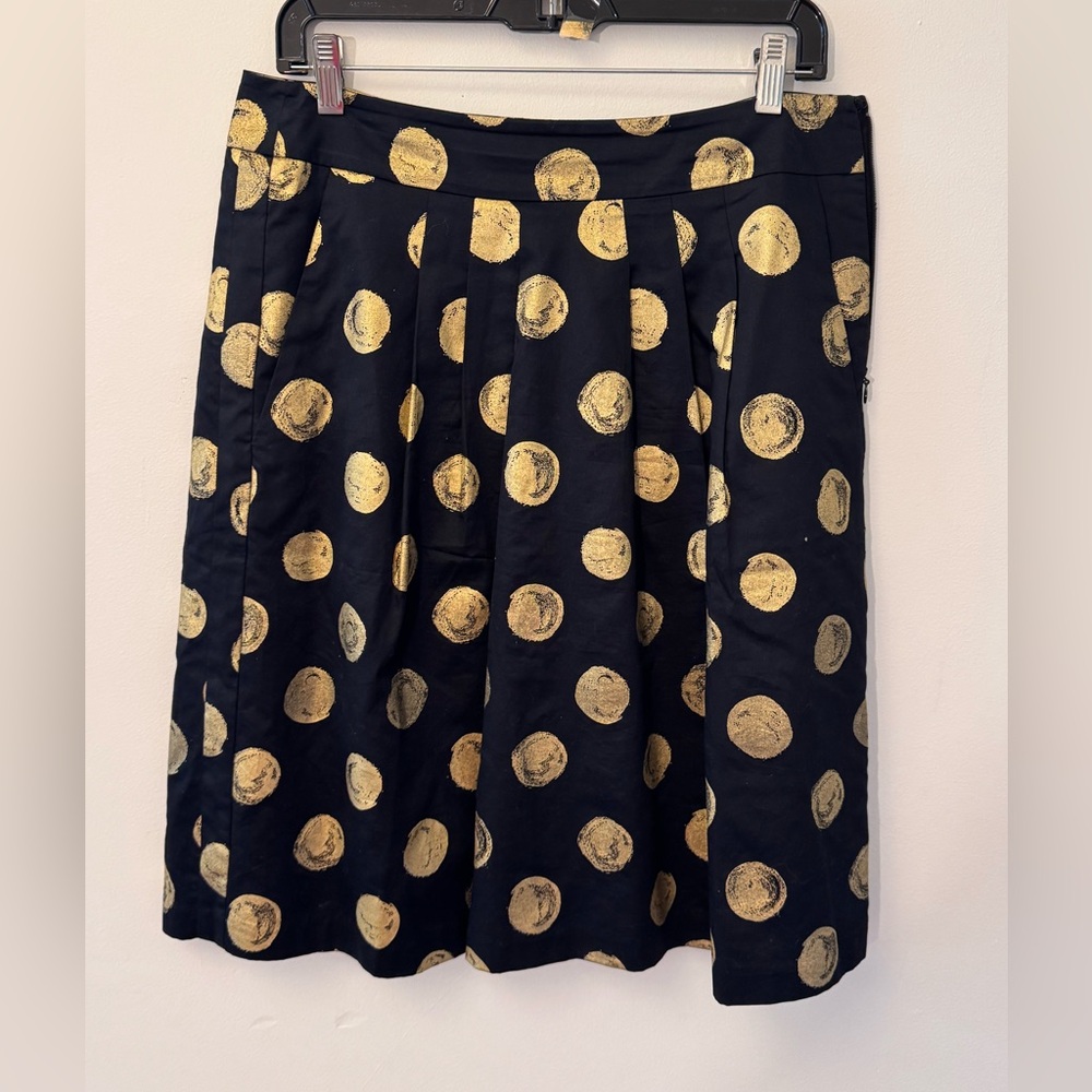 Ann Taylor Gold Embellished A-Line Skirt